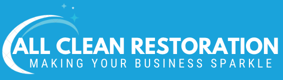 All Clean restoration Logo - Blue Background